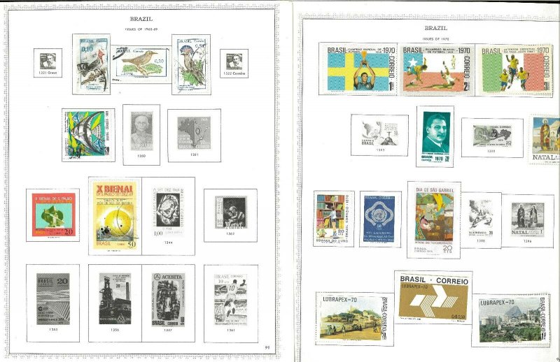 Brazil M & U (mostly) 1959-1980 Hinged on Minkus Specialty Pages