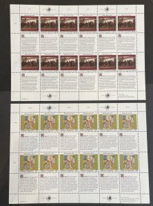 UN-Vienna Scott #108-9 MNH Full Sheets Declaration of Human Rights