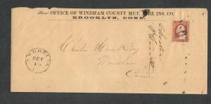 US Sc#25 Windham County Fire Ins. Adv Cover Brooklyn CT Sept 19