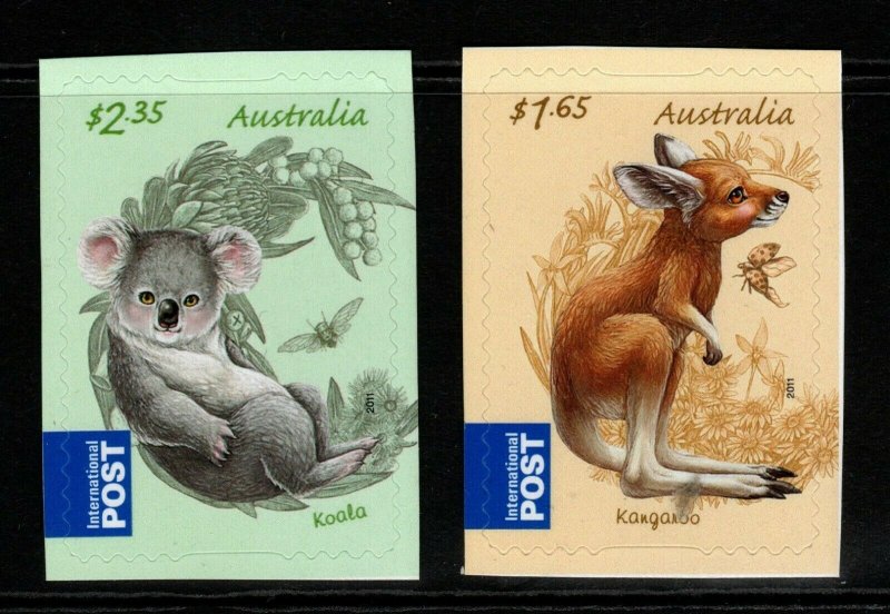 AUSTRALIA SG3613/4 2011 BUSH BABIES (EX BOOKLET) SELF ADHESIVES MNH