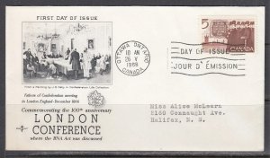 Canada Scott 448 Rose Craft FDC - 1866 London Conference