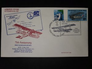 Airpex XVIII 1993 Cover 75th Anniversary  of First Scheduled Air Mail Dayton, OH