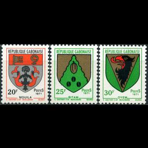 GABON 1971 - Scott# 267-9 City Arms Set of 3 NH