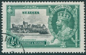 St Lucia 1935 ½d black & green Jubilee SG109 used