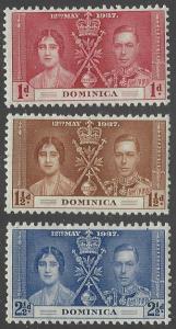 Dominica #94-96 Mint Hinged Set of 3 Coronation Issue