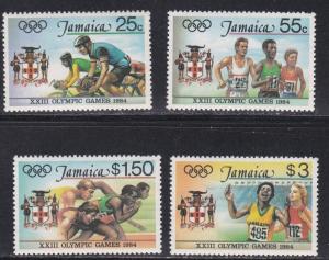 Jamaica # 577-580, Summer Olympics, NH, 1/2 Cat.