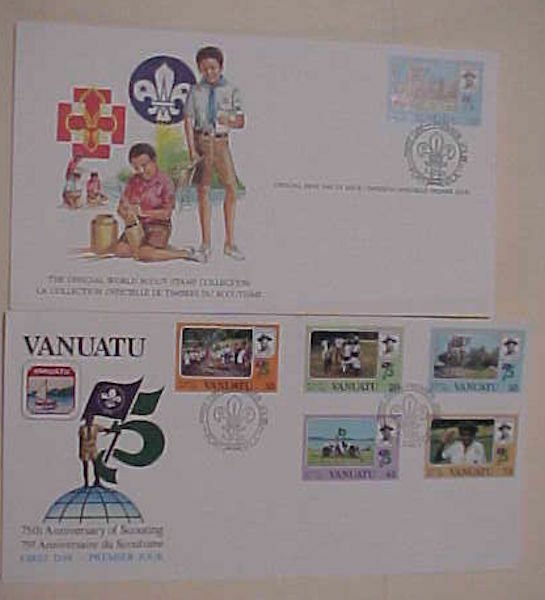 VANUATU FDC  & 1 CARD  BOY SCOUT 1982  CACHET UNADDRESSED