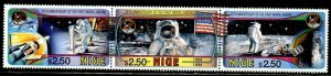 NIUE Sc#668 1994 Moon Landing 25th Anniversary Tryptic Space Complete Mint NH