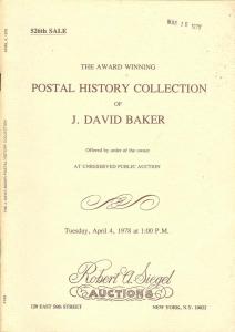 The Award Winning Postal History Collection of J. David B...