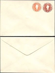 ESC887 2d Brown and 1/2d Orange Tudor Rose Design Stamped to Order Envelope Sup