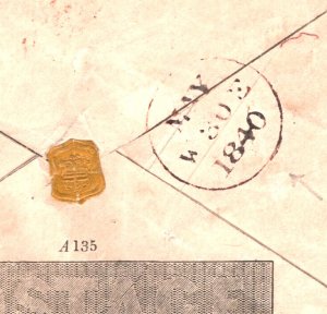 GB 1840 MULREADY *MAY DATE* Envelope Edinburgh MX Cover WAFER SEAL c£1,200- 832a 