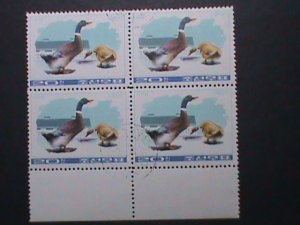 ​KOREA-1976  DUCKS AND GEESES -CTO LARGE BLOCK-VERY FINE-WE SHIP TO WORLD WIDE