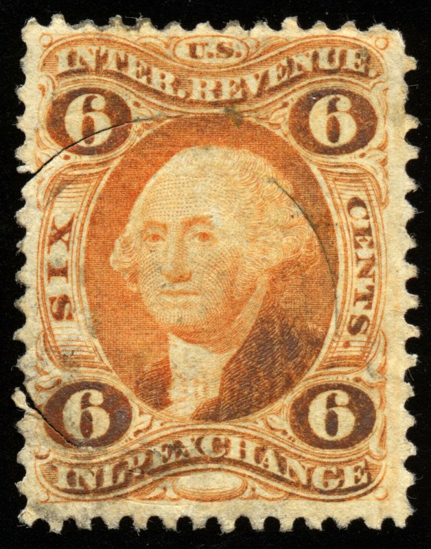 B408 U.S. Revenue Scott R30d 6c Inland Exchange silk paper cut cancel CV = $290
