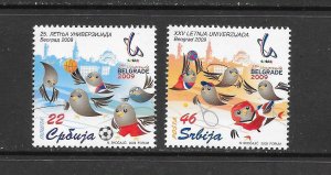 BIRDS - SERBIA #462-3 MNH