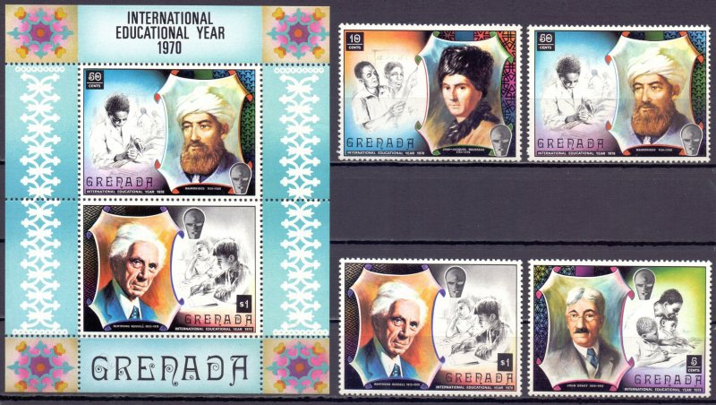 Grenada. 1971. 391-94. Philosophers. MNH. 