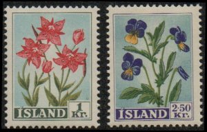 Iceland 309-10 - Mint-NH - 1k Willow Herb / 2.50k Wild Pansies (1958) (cv $0.75)