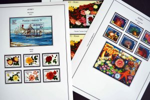 COLOR PRINTED GB JERSEY 1958-2010 STAMP ALBUM PAGES (198 illustrated pages)