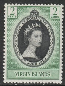 Virgin Islands BVI Scott 114 - SG148, 1953 Coronation 2c MH*