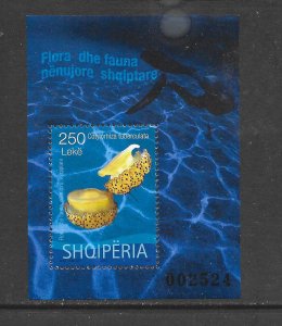 ALBANIA #2981 MARINE LIFE S/S MNH