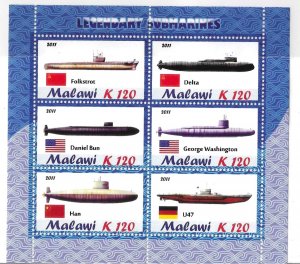 Malawi 2011 Submarines Sheet MNH C16