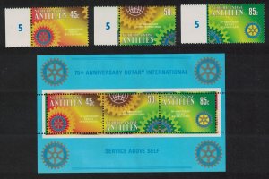 Neth. Antilles Rotary Intl 3v+MS 1980 MNH SG#717-MS720