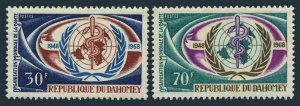 Dahomey 250-251,MNH.Michel 337-341. WHO,20th Ann.1968.