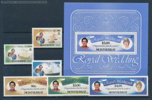 [121715] Montserrat 1981 Royalty Royal wedding Diana Ships Set incl. sheet MNH