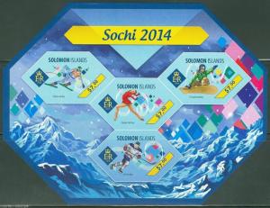 SOLOMON ISLANDS 2014 SOCHI WINTER OLYMPICS SKATING SKIING HOCKEY SHT IMPF  NH