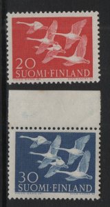 Finland    #343-344  MNH   1956  whooper swans