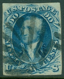 EDW1949SELL : USA 1861 Sc #72 Very Fine Used 2 thins. Perfs trimmed off Cat $625