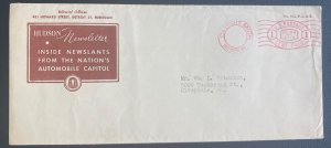 1930s Detroit Mi USA Meter Cancel Advertising Cover To Riverdale MD Newsseller