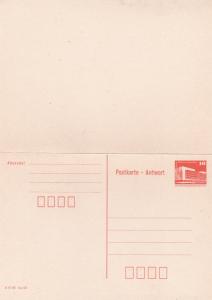 East Germany 10pfg Prepaid Postcard with paid reply Unused VGC