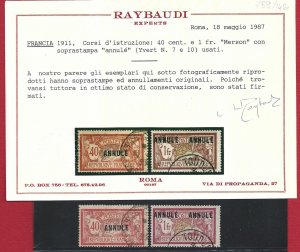 1911/23 FRANCE, Dallay Catalog n. 4/33 USED Certified Raybaudi - Yvert n. 7 and