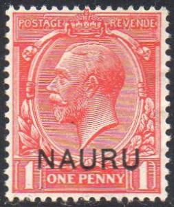 Nauru 1916 1d bright scarlet MH