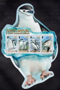 SOUTH GEORGIA 2008 Chinstrap Penguins/ WWF; Scott 367-70, 370a, SG 453-57; MNH