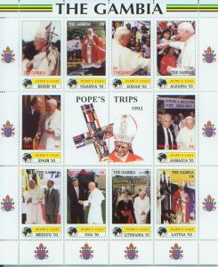 Pope Travels 1993,  S/S 10 (GAMB2224)*