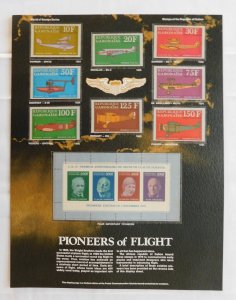 Gabon C104, C105 a-h Pioneers of Flight Airplanes Designers Mint w/ Display Card