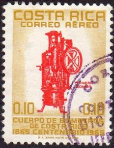 Costa Rica C422 - Used - 10c 1866 Fire Pump (1966)