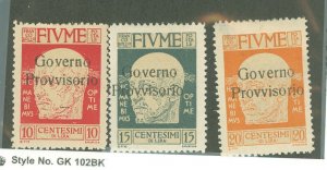 Fiume #135-137 Unused Multiple