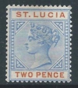 St. Lucia #30 Mint No Gum 2p Queen Victoria