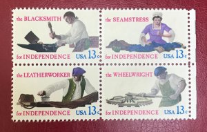 1977 US Sc 1717-1720 MNH block Skilled hands for independence Cv1.20 Lot 7678
