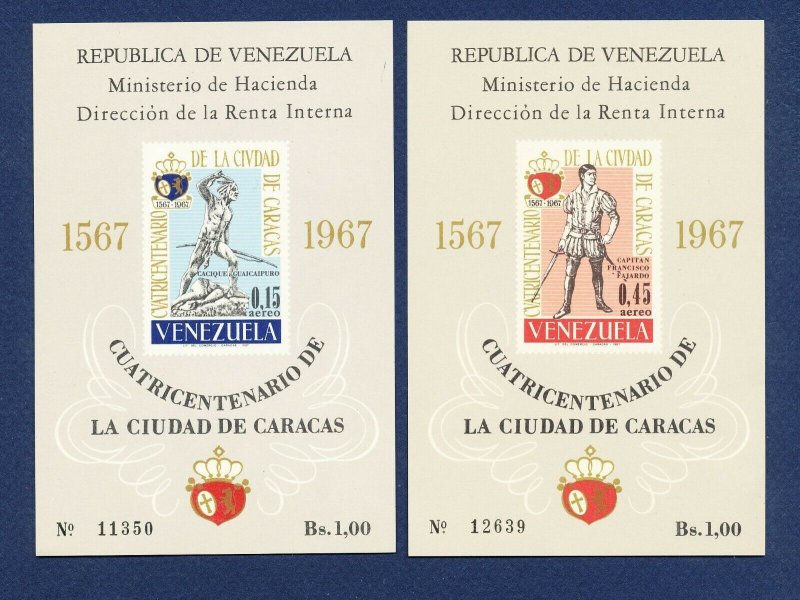 VENEZUELA - Scott 952a & 953a - FVF MNH S/S - Caracas - 1967