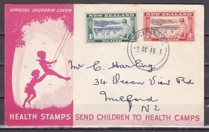 New Zealand, Scott cat. B32-B33. Children`s Camp, Sport Game.. First day cover.