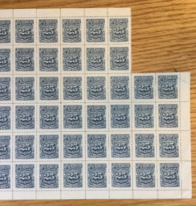 El Salvador Sc# J31 (56), J40 (56) - Mint No Gum Partial Sheets