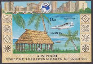 Samoa # 633, Airplane - Nomad N24, Ausipex 84, NH, 1/3 Cat.