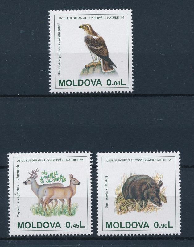 [39442] Moldova 1995 Animals Conservation Bird Deer Wild boar MNH