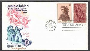 US # 1268 & Vatican # 410 Dante Jackson Chickering Combo FDC - I Combine S/H