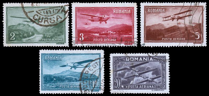 Romania Scott C17-21 (1931) Used H VF Complete Set, CV $15.50 B