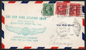 US #498 / 634 x2 on cover, THE NEW YORK AVIATION SHOW, nice and fresh!