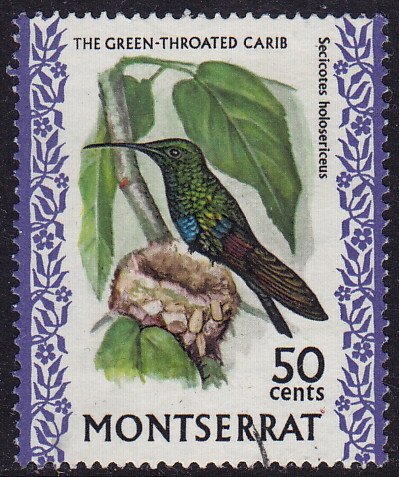 Montserrat - 1970 - Scott #240 - used - Bird Green-throated Carib